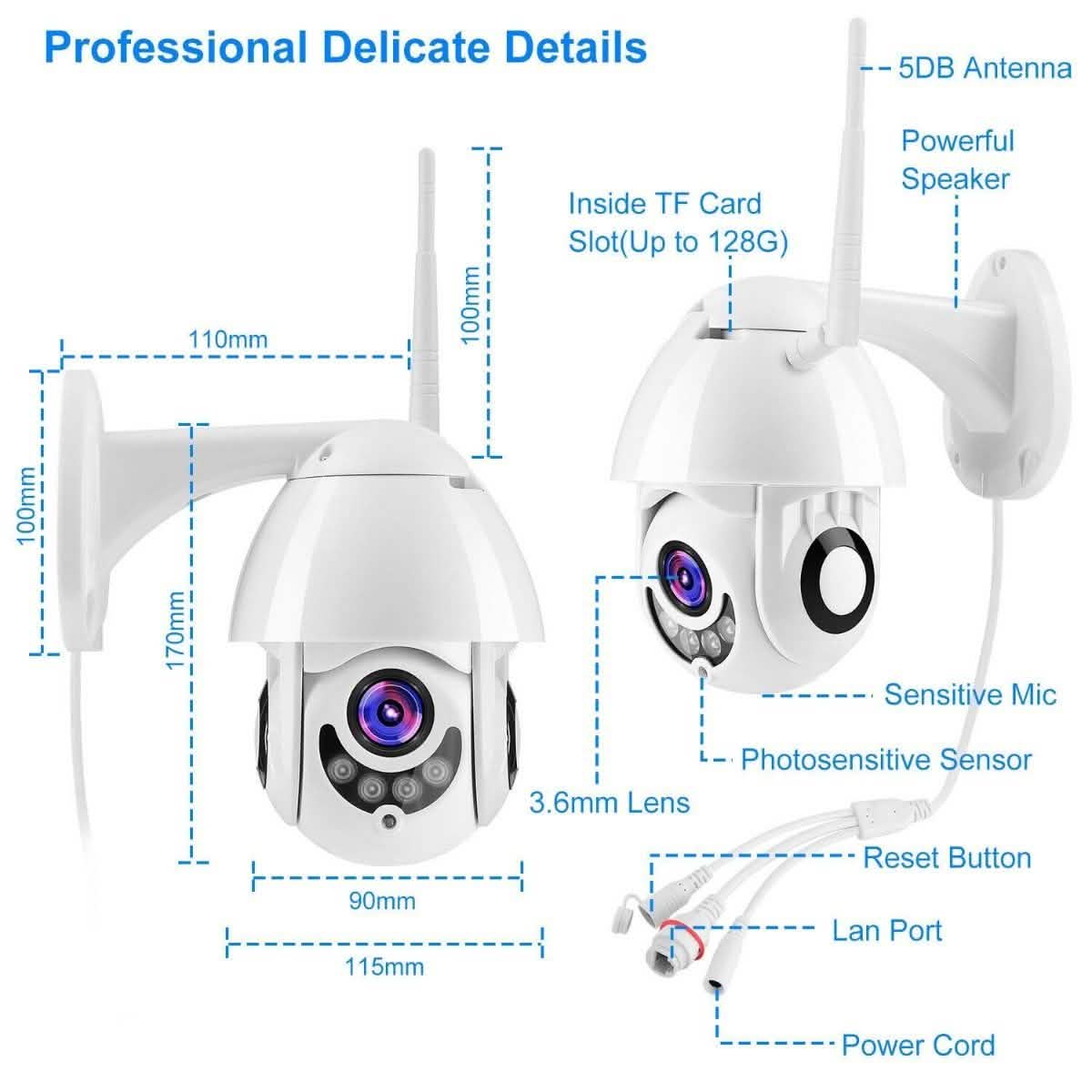 Caméra IP WiFi Full HD 1080p Bidirectionnelle