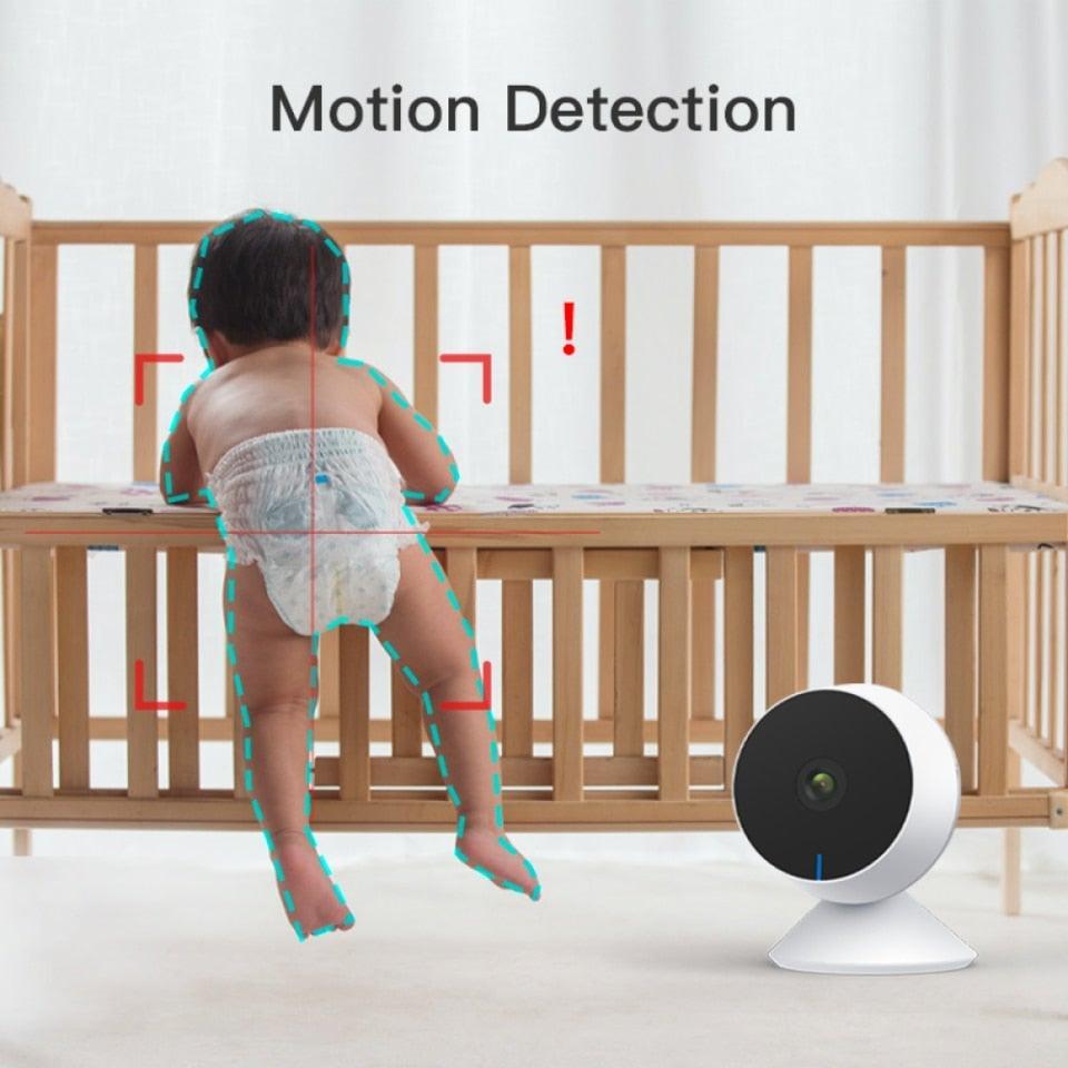 Caméra IP WiFi 1080P, Caméra de surveillance intérieure, Moniteur bébé, Mini Caméra de sécurité à domicile, Détection de mouvement avec vision nocturne, Détection humaine par IA, Zone d'activité