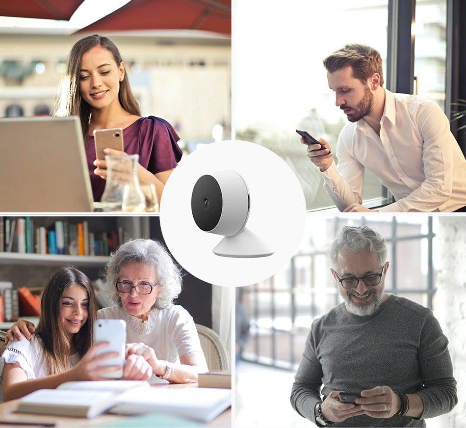 Caméra IP WiFi 1080P, Caméra de surveillance intérieure, Moniteur bébé, Mini Caméra de sécurité à domicile, Détection de mouvement avec vision nocturne, Détection humaine par IA, Zone d'activité
