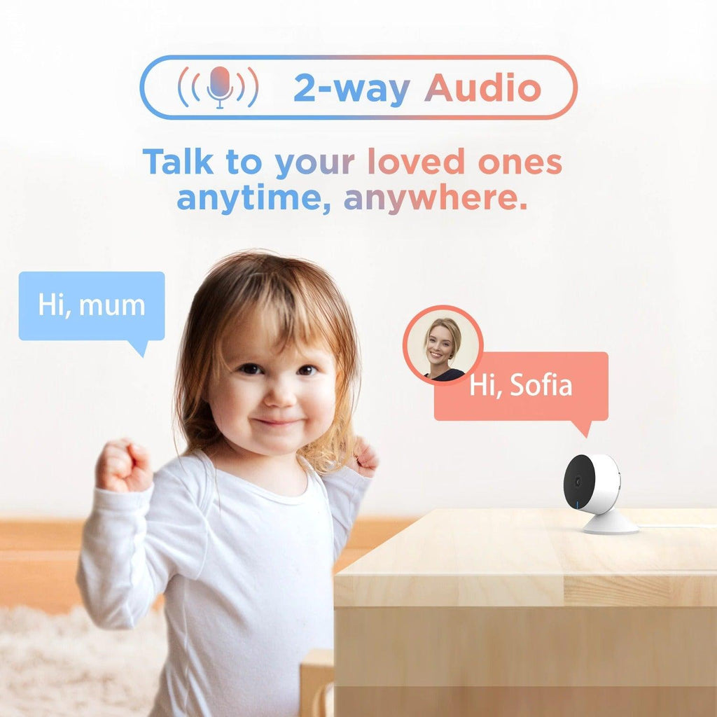 Caméra IP WiFi 1080P, Caméra de surveillance intérieure, Moniteur bébé, Mini Caméra de sécurité à domicile, Détection de mouvement avec vision nocturne, Détection humaine par IA, Zone d'activité