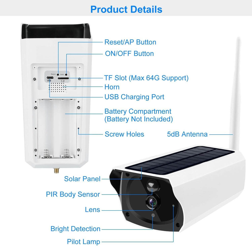 Caméra IP Wifi Solaire 1080P