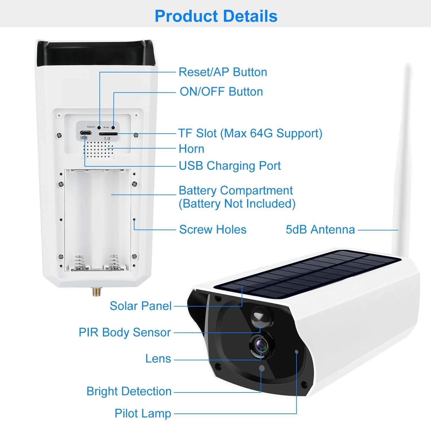 Caméra IP Wifi Solaire 1080P