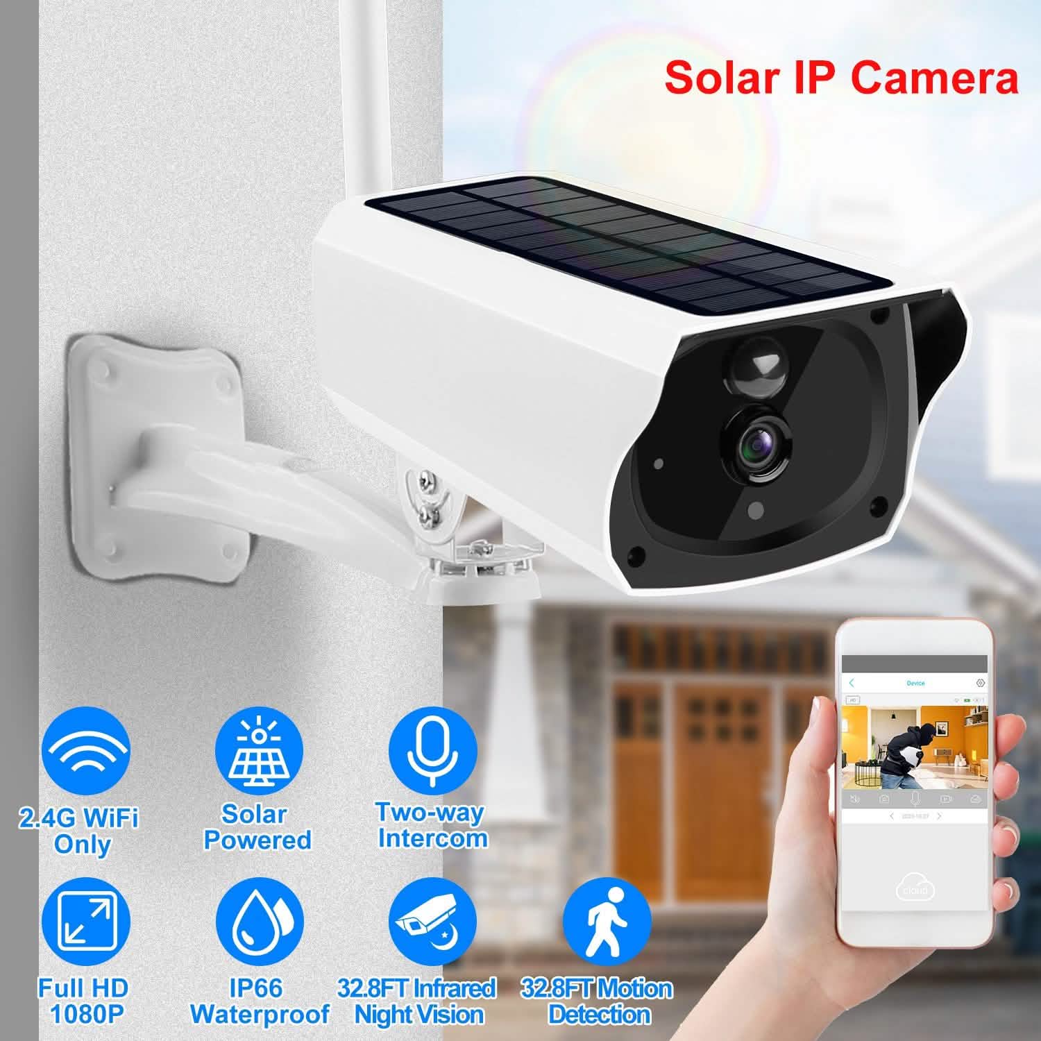 Caméra IP Wifi Solaire 1080P