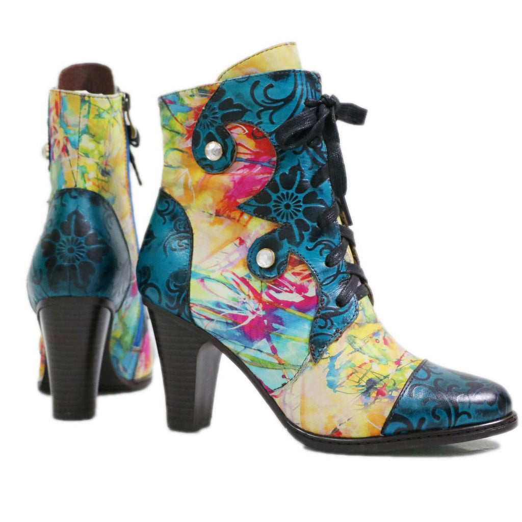 Bottes en cuir rétro peintes à la main