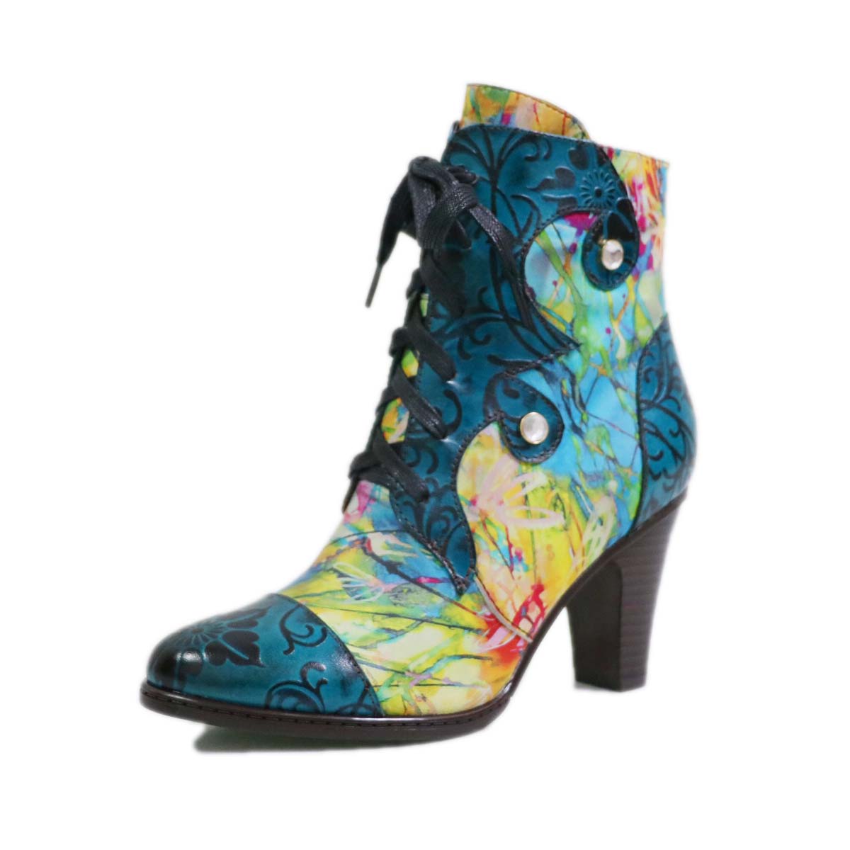 Bottes en cuir rétro peintes à la main