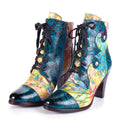 Bottes en cuir rétro peintes à la main