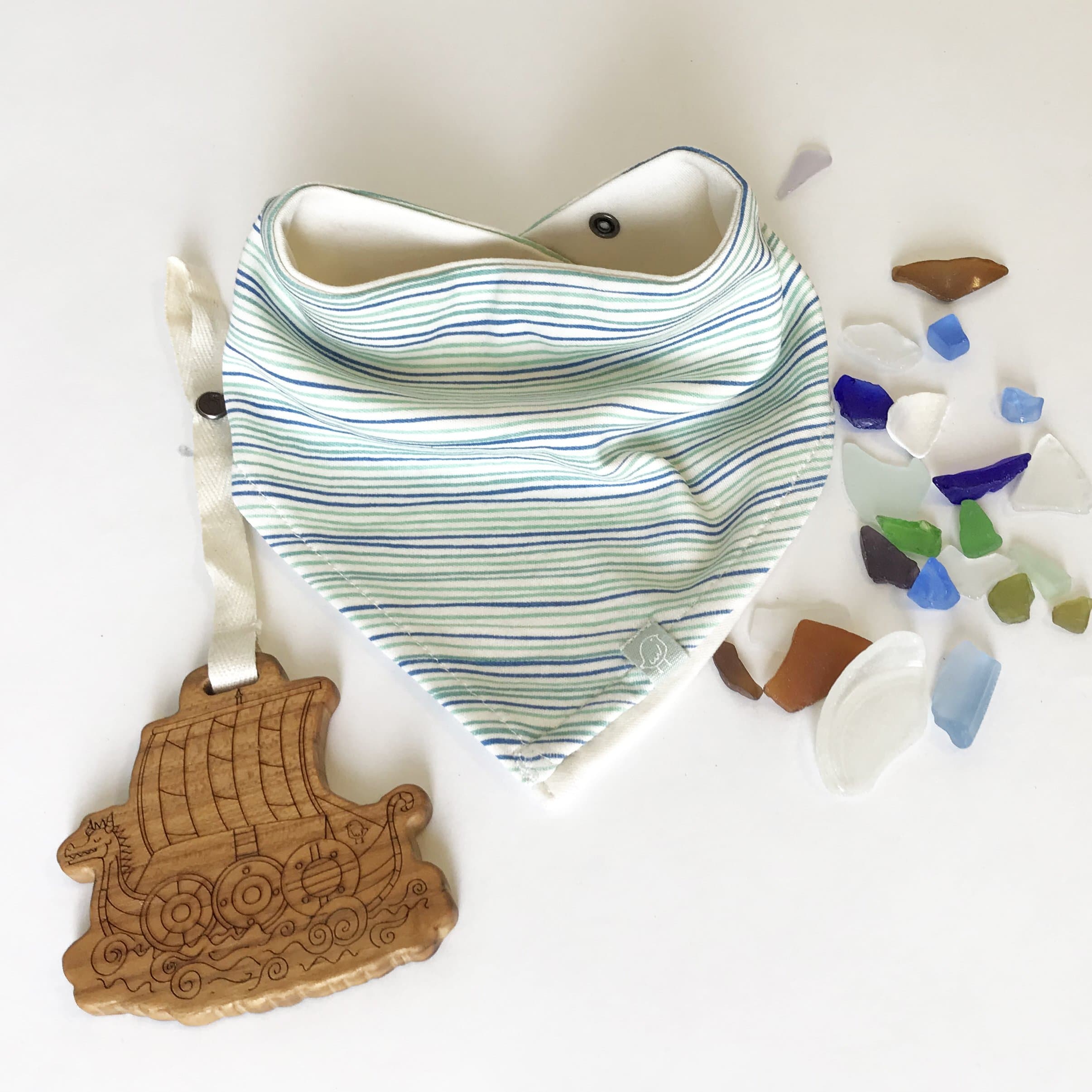 bavoir bandana | fines rayures
