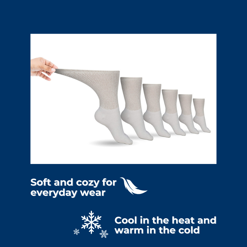 Chaussettes en coton pour hommes, diabétiques, mi-mollet (assorties)