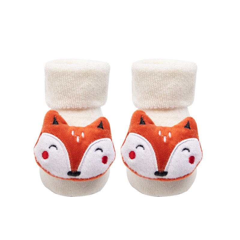 Chaussettes Bébé Noël Antidérapantes Courtes pour Nouveau-nés Hiver Chauds Filles Garçons Dessin Animé