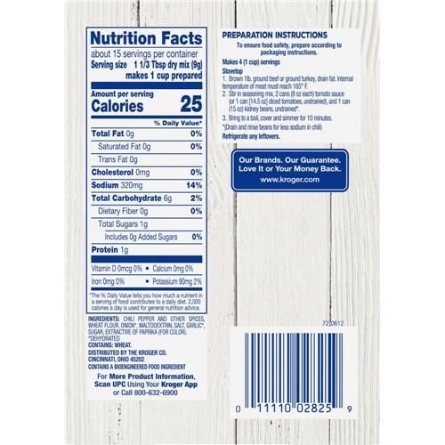 Mélange d'assaisonnements pour chili Kroger Original, paquets de 4 / 35 g