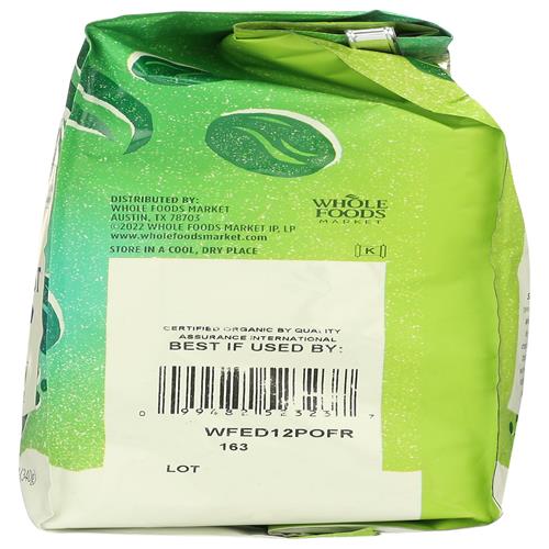 Whole Foods Market, Café moulu décaféiné biologique, torréfaction foncée française, 340 g