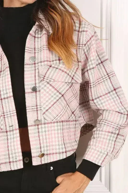 Veste courte à carreaux
