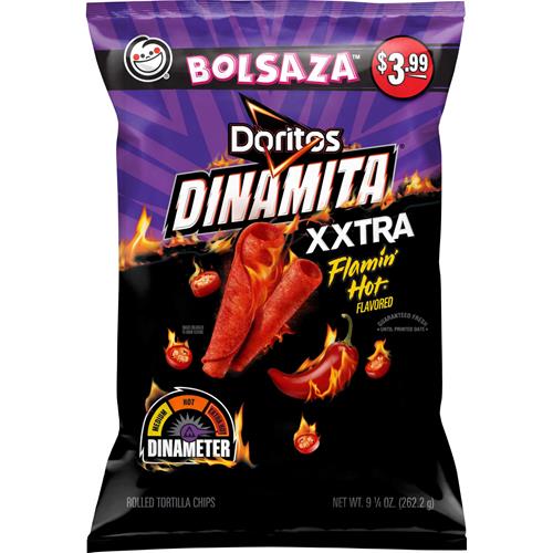 Doritos Dinamita Rolled Tortilla Chips, Xxtra Flamin Hot, 9.25 Oz Bag