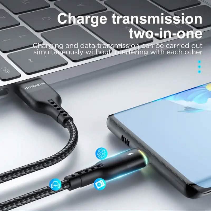 Câble USB-C de 3 mètres à chargement rapide avec indicateur DEL et transfert de données haute vitesse