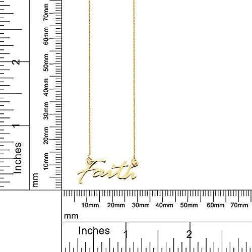 Collier Femme en Or 10K « Faith », ajustable de 16 à 18 po