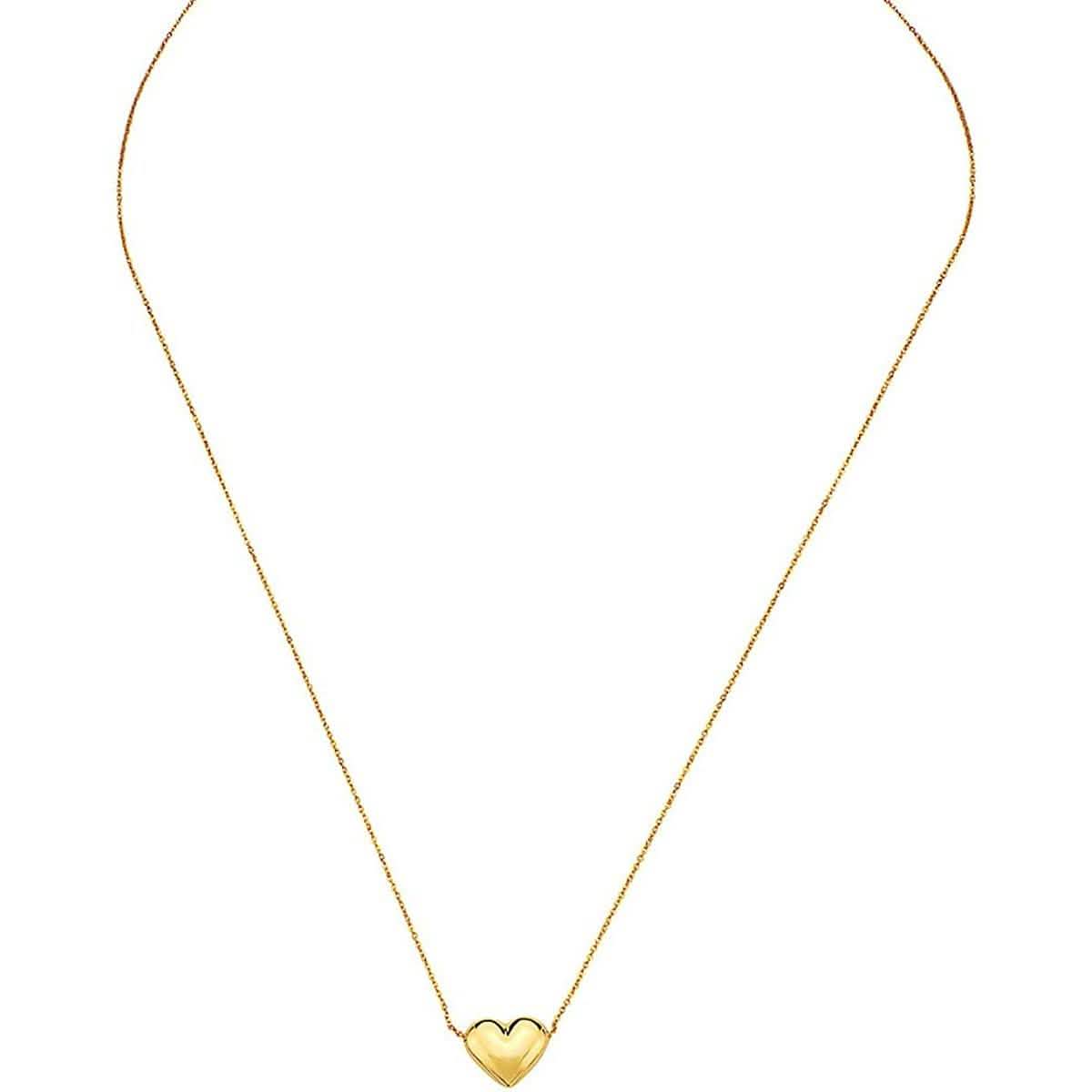 Collier Cœur Gonflé en Or 10K Réglable pour Femme