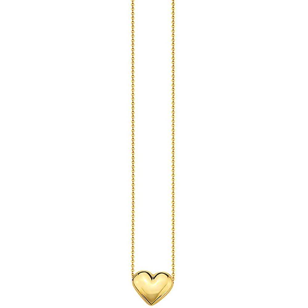Collier Cœur Gonflé en Or 10K Réglable pour Femme
