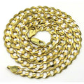 Collier pendentif chaîne gourmette cubaine or jaune massif 10K 7mm