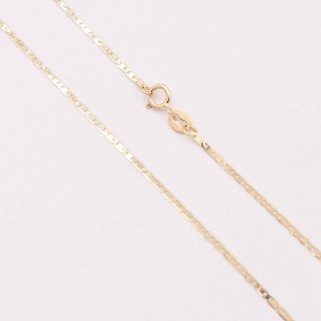 Collier chaîne à maillons ancre marine en or jaune massif 10 carats