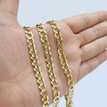 Chaîne gourmette cubaine de Miami en or jaune 10 carats, 6 mm