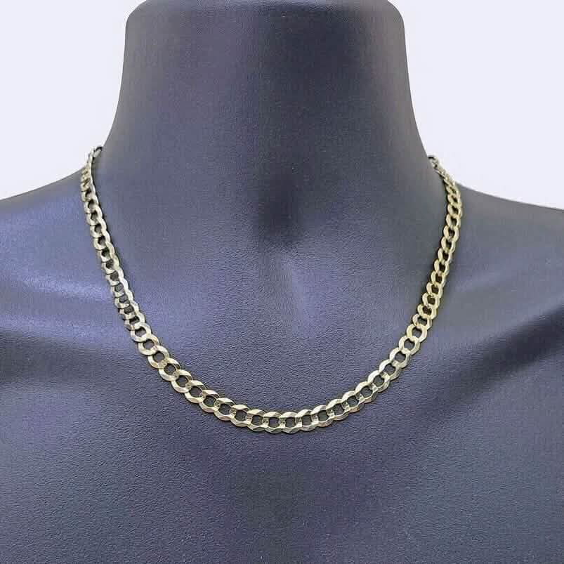 Chaîne gourmette cubaine de Miami en or jaune 10 carats, 6 mm