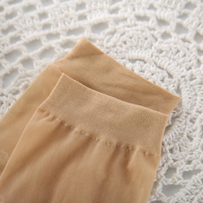 10 paires de chaussettes de haute qualité pour femmes en velours et soie, chaussettes printemps-été respirantes, fond en coton doux et absorbant, antidérapantes, chaussettes courtes pour femmes