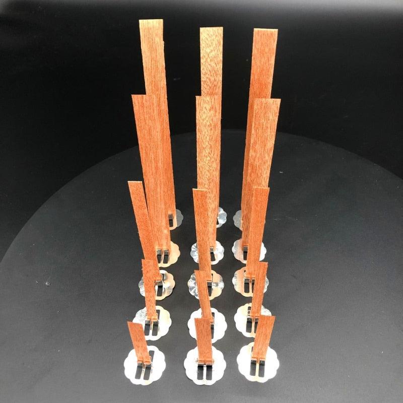 10 mèches de bougie en bois de 6 à 13 cm avec support en métal pour bougies faites à la main, mèches en bois pour bougies en cire de soja ou paraffine, pour fabrication de bougies DIY