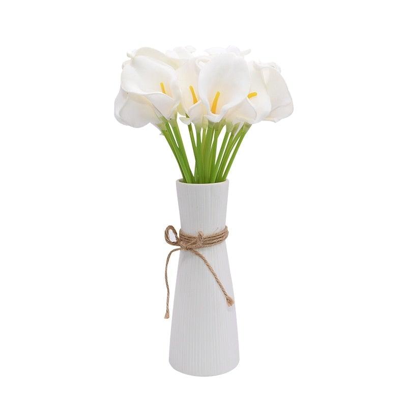10 Pcs de Haute Qualité Calla Lily Artificielles "Real Touch" Bouquet pour Mariage Mariée Maison Cuisine Table Décoration Fleur Décoration Maison
