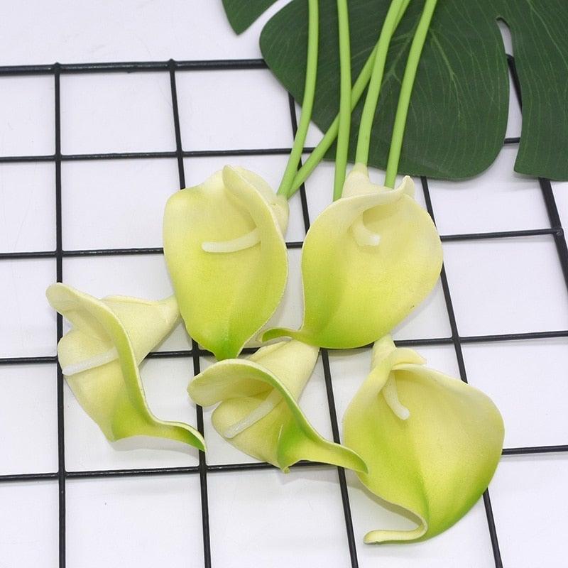 10 Pcs de Haute Qualité Calla Lily Artificielles "Real Touch" Bouquet pour Mariage Mariée Maison Cuisine Table Décoration Fleur Décoration Maison