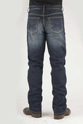 Jeans Stetson 1210 Coupe droite avec poche X (Denim foncé) - Homme