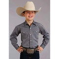 Chemise Western Stetson End on End (Bleu Marine) pour Garçon