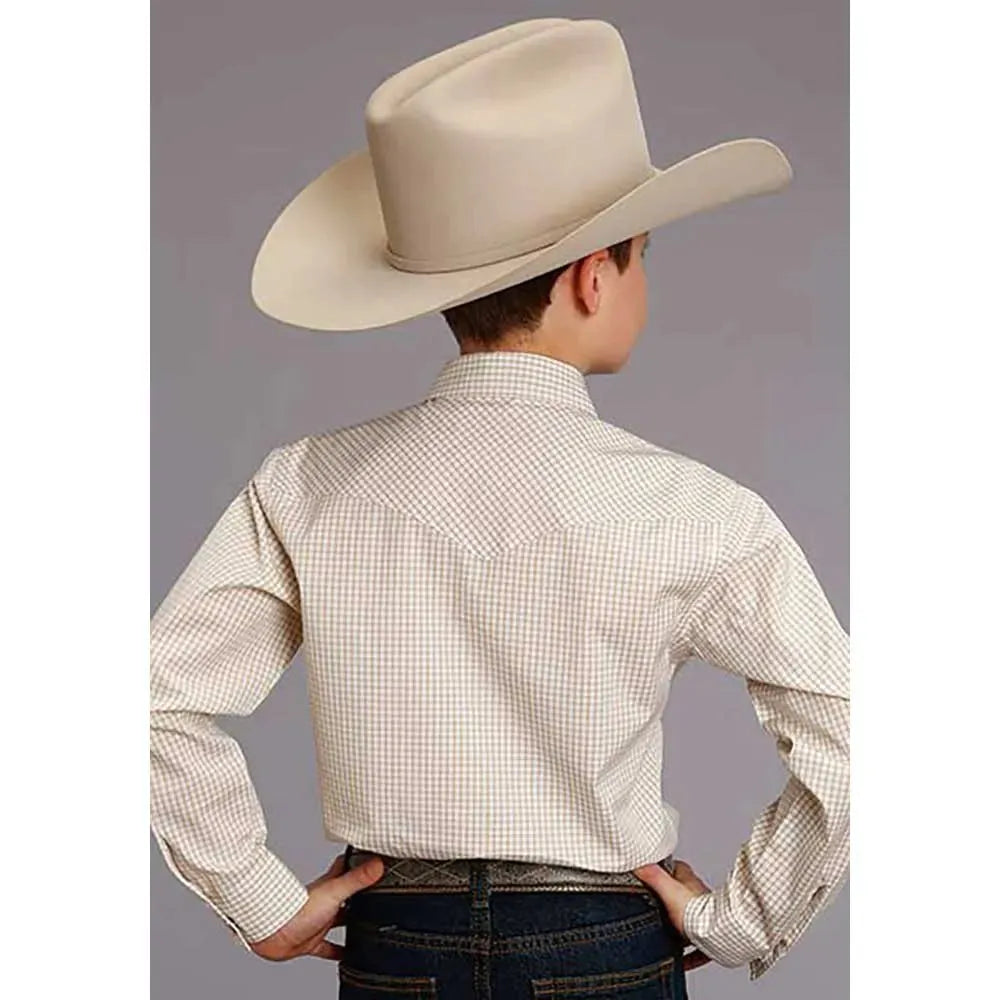 Chemise Western enfant Stetson Two Stripe Check (jaune/doré/blanc)