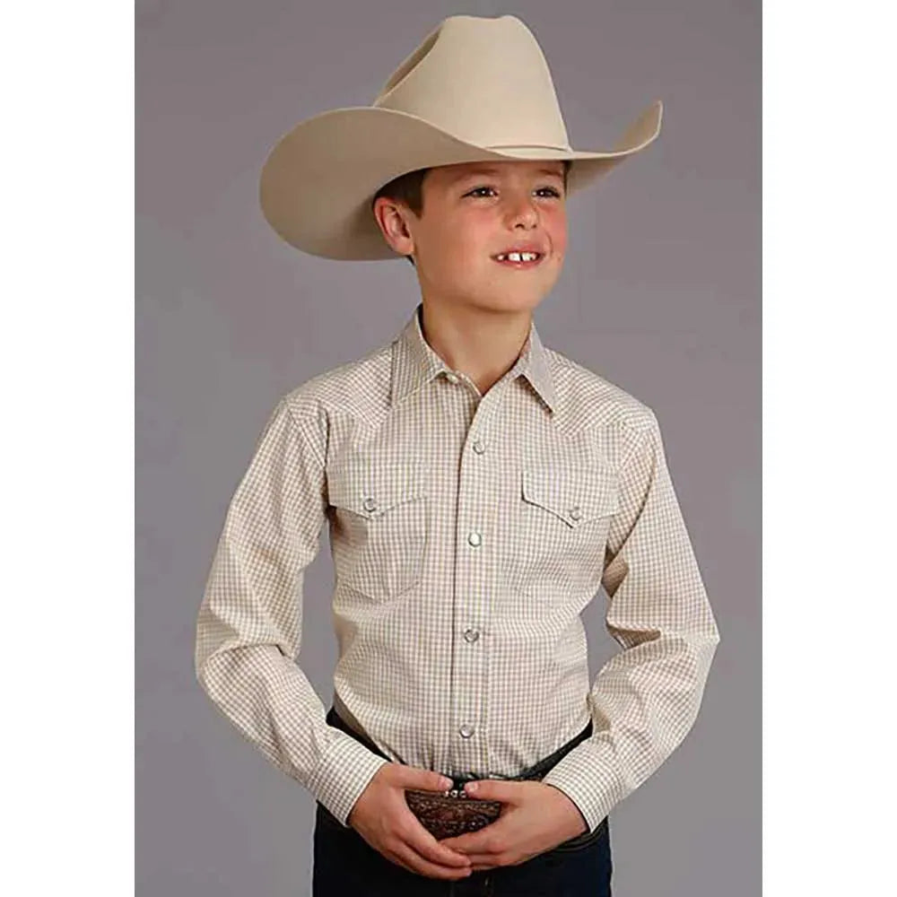 Chemise Western enfant Stetson Two Stripe Check (jaune/doré/blanc)