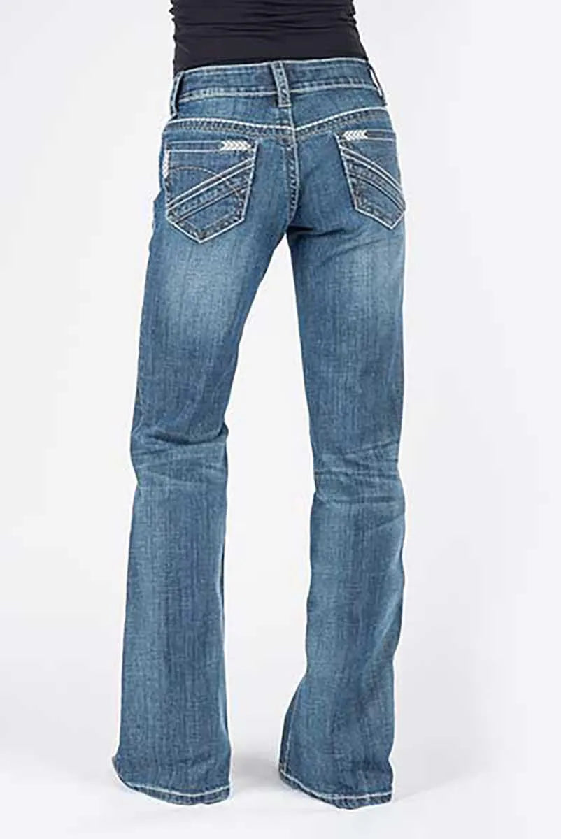 Stetson 214 Jean Coupe Droite avec Poche Arrière Chevron - Jeans Femme