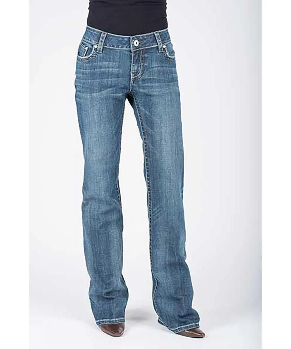 Stetson 214 Jean Coupe Droite avec Poche Arrière Chevron - Jeans Femme