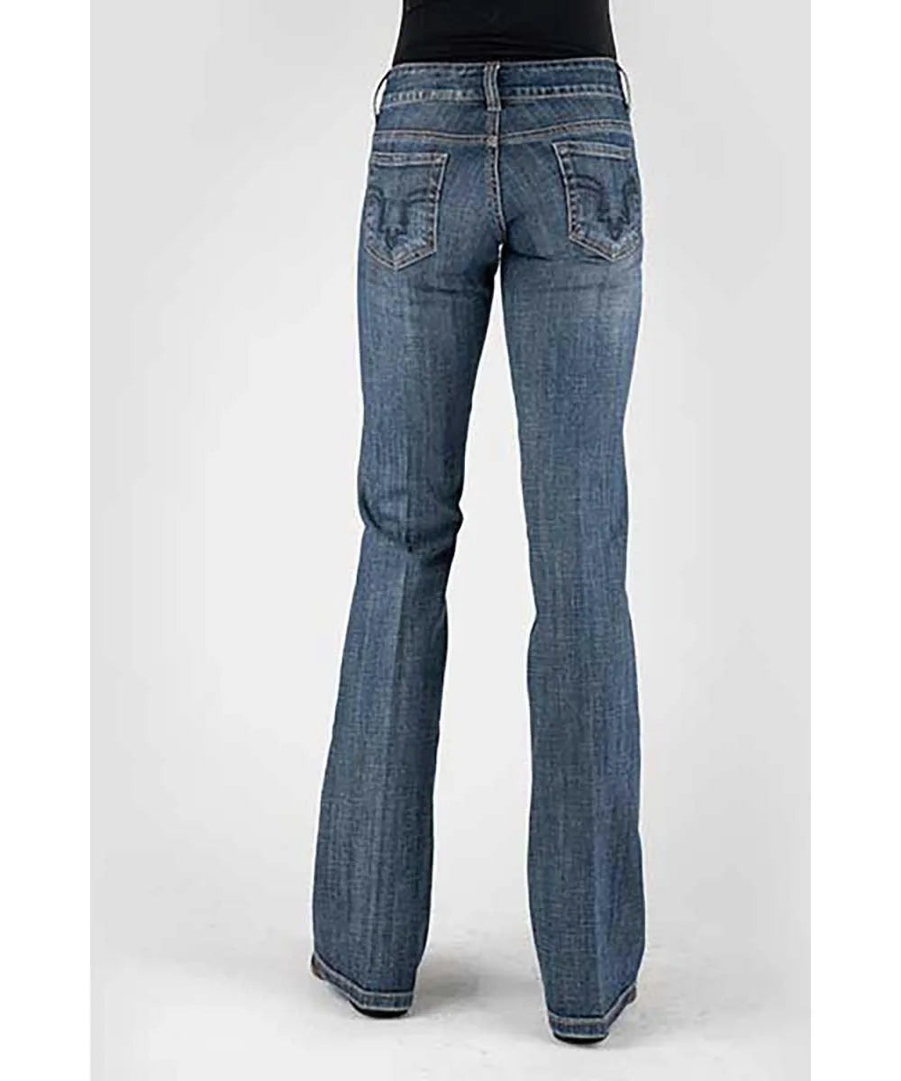 Stetson 816 Jean bootcut classique avec poches arrière décoratives – Femme