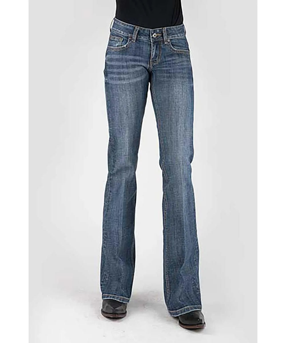 Stetson 816 Jean bootcut classique avec poches arrière décoratives – Femme