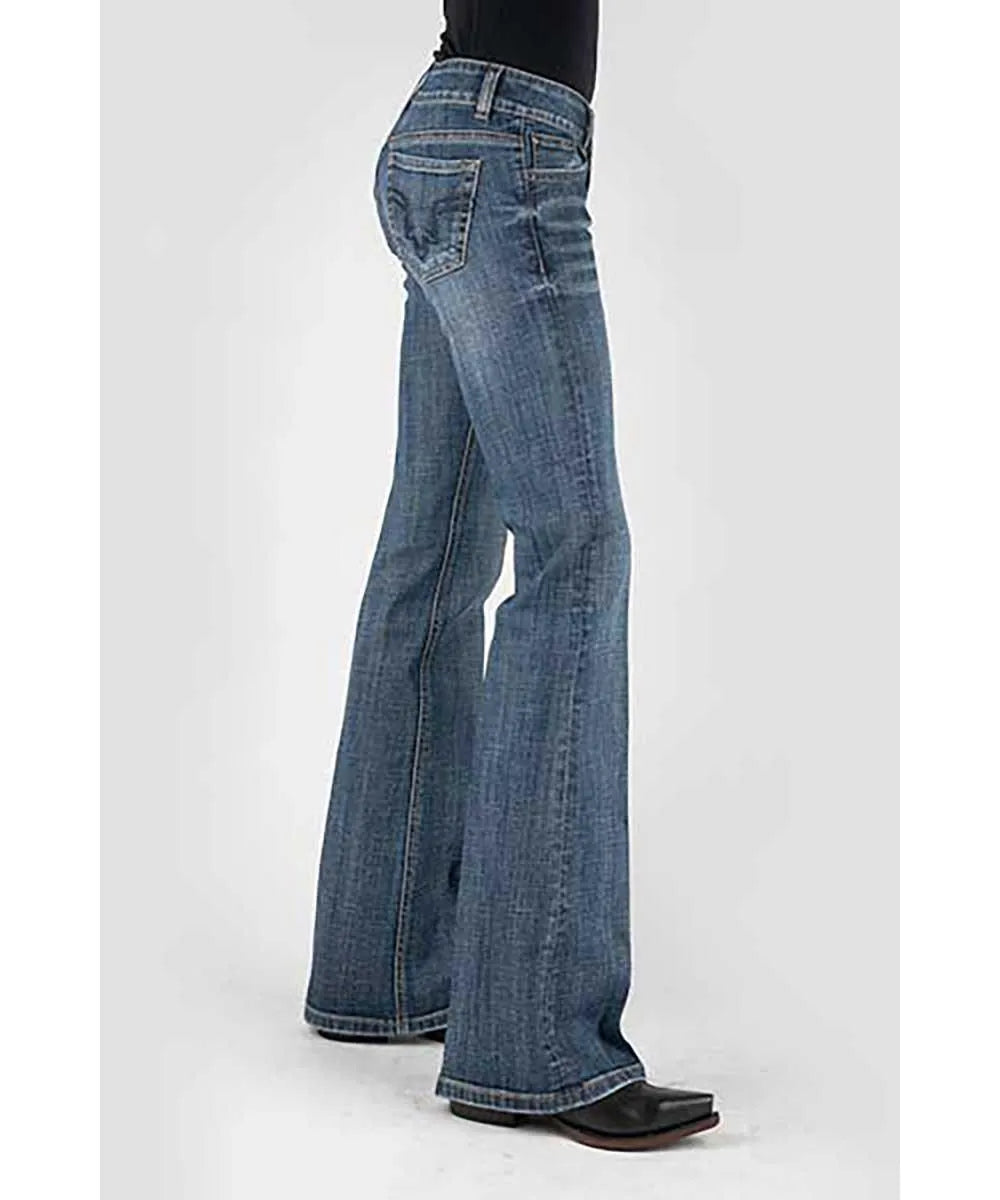 Stetson 816 Jean bootcut classique avec poches arrière décoratives – Femme