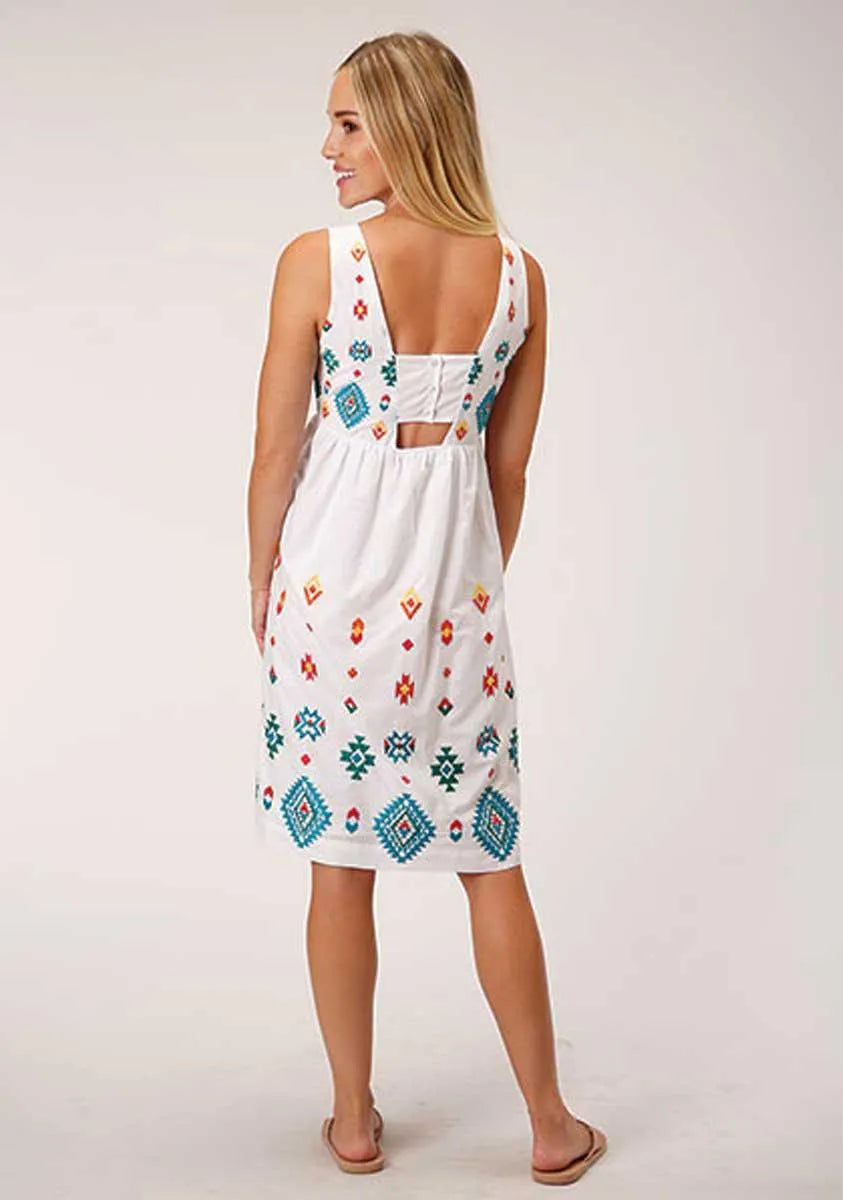 Robe en coton sans manches Stetson Bright Schiffli (blanc) pour femme