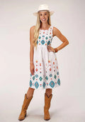 Robe en coton sans manches Stetson Bright Schiffli (blanc) pour femme