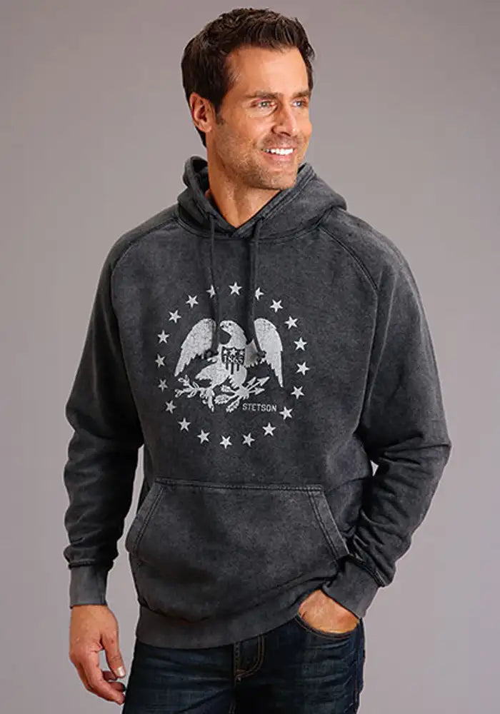 Stetson Eagle And Star (Noir) - Sweat à capuche pour homme