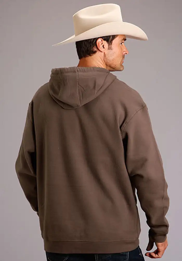 Sweat à capuche Stetson en mélange de coton, modèle 1865 (marron) - Homme