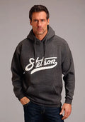 Stetson 1865 Applique Script (Gris) - Sweat à Capuche Homme