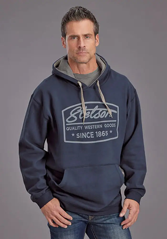 Stetson Quality Western Goods (Marine) - Sweat à capuche homme