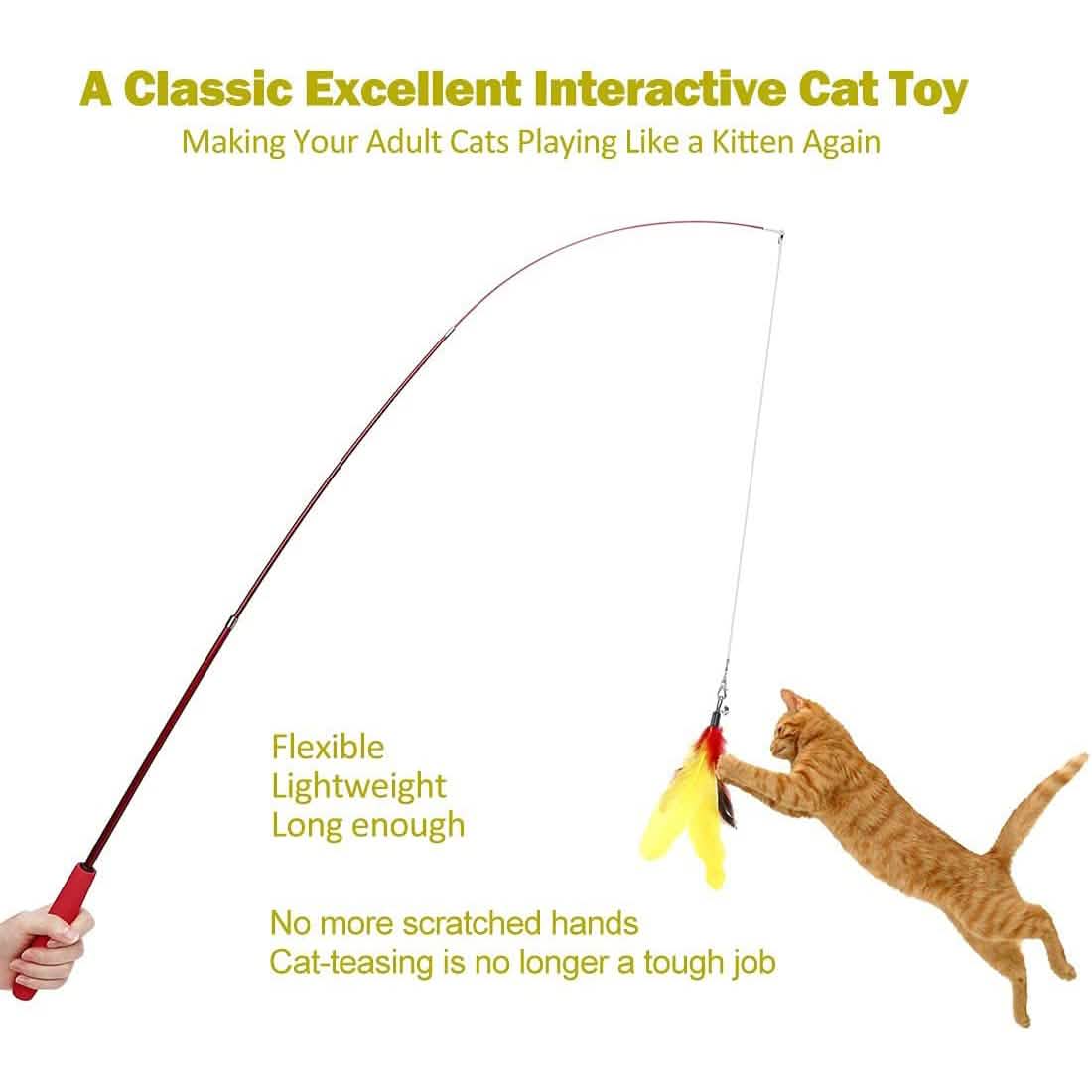 Lot de 11 : Baguette-jouet interactive pour chat