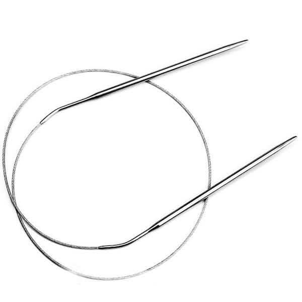 Lot de 11 aiguilles à tricoter circulaires en acier inoxydable