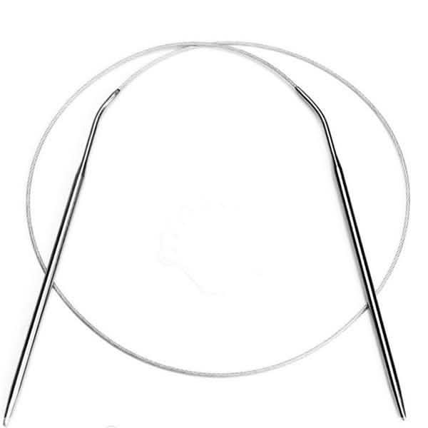 Lot de 11 aiguilles à tricoter circulaires en acier inoxydable