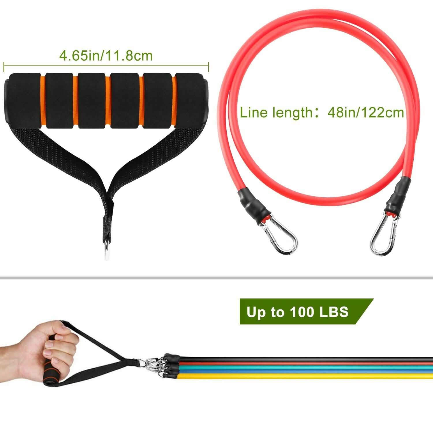 Ensemble de 11 pièces : Kit de Bandes de Résistance Fitness