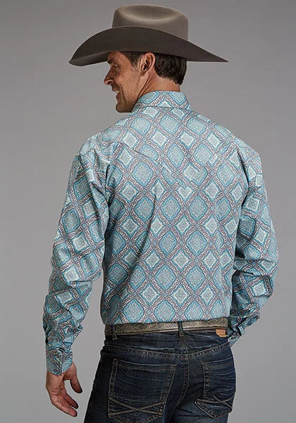 Chemise western Stetson 1918 Turquoise Medallion (Bleu) – Homme