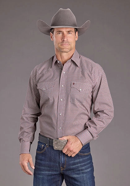 Stetson 2392 Garnet Geo (Wine) - Chemise Western Homme